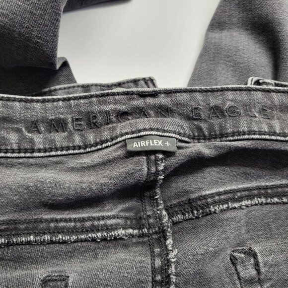 American Eagle AirFlex Jeans Mens 32 X 32 Slim Straight Black Denim Pants - Picture 8 of 16